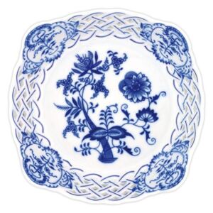 Cibulák (Blue Onion pattern) Mísa čtyřhranná reliéfní 21 cm, Cibulák, originální z Dubí