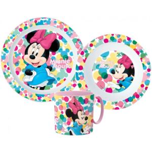 Stor • Sada plastového nádobí / jídelní souprava s hrnkem - Disney - Minnie Mouse - 3 díly