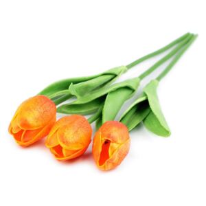 Umělý tulipán k aranžování 3ks - 4 oranžovožlutá