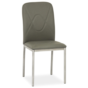 Jídelní čalouněná židle v šedé barvě na kovové konstrukci KN1074