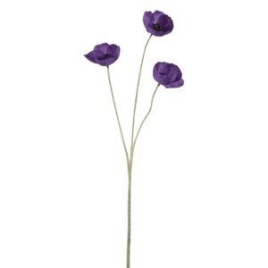 Fialová umělá dekorativní květina Vlčí mák - 15*7*50 cm