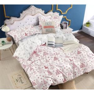 Sendia 3-dílné povlečení vánoční motivy růžová 140x200 na jednu postel