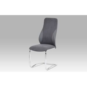 Jídelní židle látka šedá chrom HC-292 GREY2 AKCE