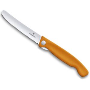 Skládací zoubkovaný svačinový nůž Victorinox Swiss Classic 11 cm, oranžový