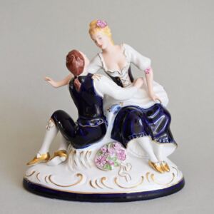Porcelánové figurky Duchcov Dostaveníčko 19,5 x 11 x 14,5 cm, Isis, Porcelánové figurky Duchcov