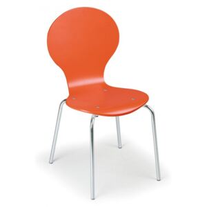 B2B Partner Dřevěná jídelní židle s kovovou konstrukcí, ORANGE, oranžová + Záruka 7 let