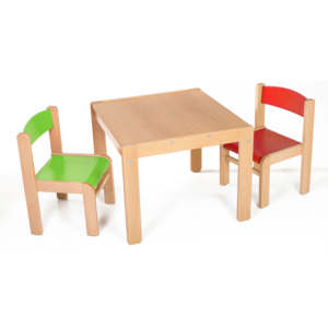 Hajdalánek Dětský stolek LUCAS + židličky LUCA (červená, zelená) LUCASLUCAZECE