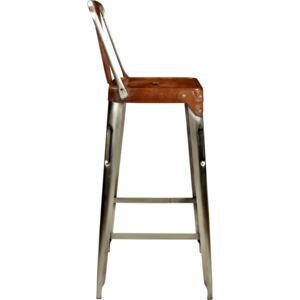 Kodaňská barová židle ze železa a kůže