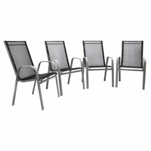 Set 4 ks zahradní stohovatelná židle - antracit - OEM D32407