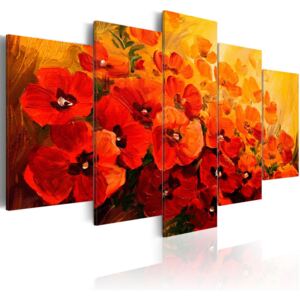 Obraz na plátně Bimago - Land of Poppies 100x50 cm