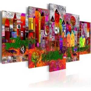 Obraz na plátně Bimago - Colourful Small Town 100x50 cm