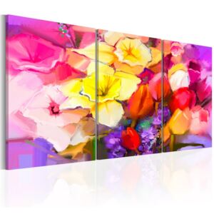 Obraz na plátně Bimago - Rainbow Bouquet 120x60 cm