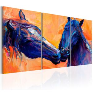Obraz na plátně Bimago - Blue Horses 120x60 cm