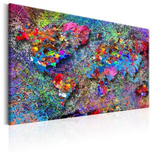 Obraz na plátně Bimago - Map: Jackson Pollock inspiration 60x40 cm