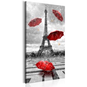 Obraz na plátně Bimago - Paris: Red Umbrellas 60x120 cm