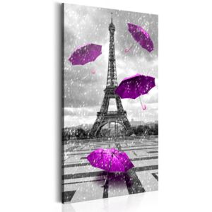 Obraz na plátně Bimago - Paris: Purple Umbrellas 60x120 cm
