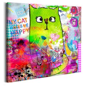 Obraz na plátně Bimago - Crazy Cat 70x70 cm
