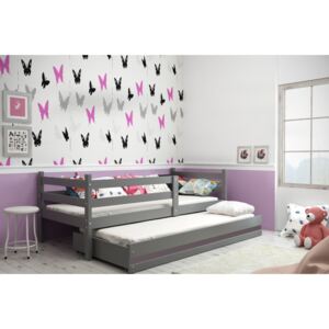 Dětská postel s přistýlkou ERYK 2 80x190 cm, grafitová/grafitová Pěnová matrace