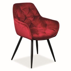 BRADOP Křeslo CHERRY velvet bordó