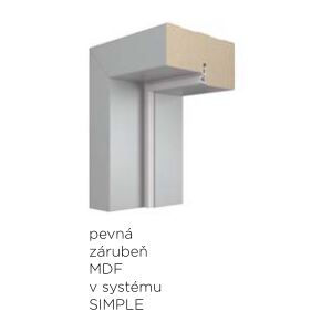 Pevná zárubeň VIVENTO MDF pro bezfalcový systém SIMPLE- dekory CPL a CLPL
