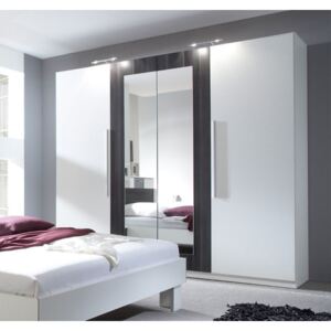 Velká bílá zrcadlová skříň do ložnice Aileen 5