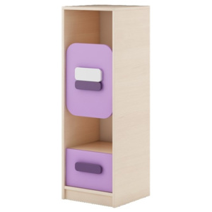 Dětská skříňka v dekoru dub kremona a lavenda ve fialové barvě typ G07 KN083