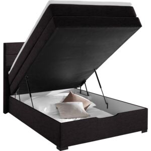 POSTEL BOXSPRING, 120/200 cm, textil, tmavě hnědá Carryhome - Postele boxspring