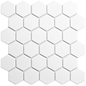 FIN Keramická mozaika bílá HEXAGON 5 Bílá Mat hexagony 5,1x5,9 (27x28,5) cm - LAMH13010