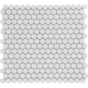 The Mosaic Factory Keramická mozaika bílá Extra White Mat kolečka prům. 1,9 (31,5x29,4) cm - VKN140