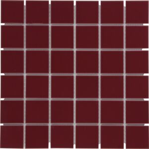 The Mosaic Factory Keramická mozaika červená Bordeaux Glossy 48 4,8x4,8 (30,9x30,9) cm - AF13018