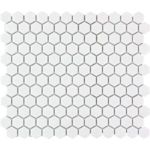 The Mosaic Factory Keramická mozaika bílá HEX White Mat hexagony 2,3x2,6 (26x30) cm - AMH23010