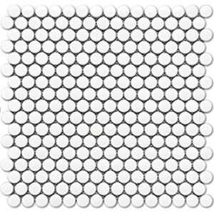 FIN Keramická mozaika bílá KOLEČKA Bílá Mat kolečka prům. 1,9 (31,5x31) cm - LVKN140