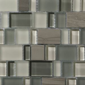 LINEA ITALIA Kamenná mozaika se sklem béžová Karma Wooden Moca 23x(10,5-15-20-30-35)x8 mm (30x30) cm - ST-KARMAMO-23