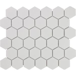 The Mosaic Factory Keramická mozaika bílá HEX5 White Glossy hexagony 5,1x5,9 (28,1x32,5) cm - AFH13051