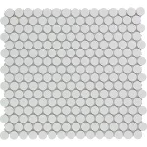 The Mosaic Factory Keramická mozaika bílá White Glossy kolečka prům. 1,9 (31,5x29,4) cm - VKN100