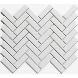 FIN Keramická mozaika bílá PARKET Bílá Lesk 2,2x7,2 (31,5x24,5) cm - LPAHG100