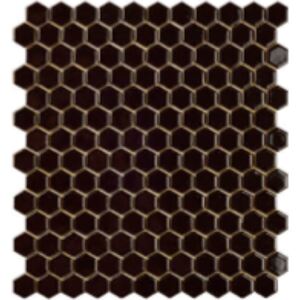 FIN Keramická mozaika černá HEXAGON 2 Černá Mat hexagony 2,3x2,6 (27,5x30) cm - LAMH23317