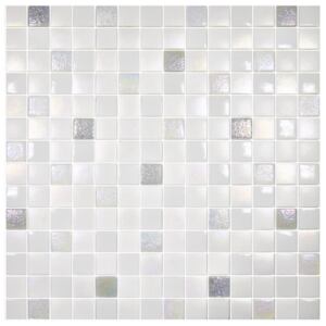 Hisbalit Obklad mozaika skleněná bílá TEXTURAS ICE 2,5x2,5 (33,3x33,3) cm - 25ICE