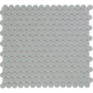 The Mosaic Factory Keramická mozaika šedá Grey Blue Glossy kolečka prům. 1,9 (31,5x29,4) cm - VKN400
