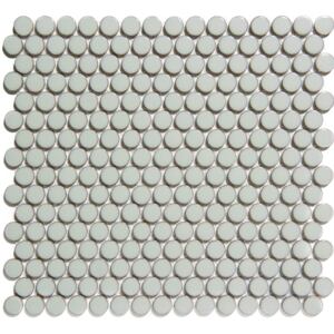 The Mosaic Factory Keramická mozaika šedá Light Grey Edge kolečka prům. 1,9 (31,5x29,4) cm - VKN330