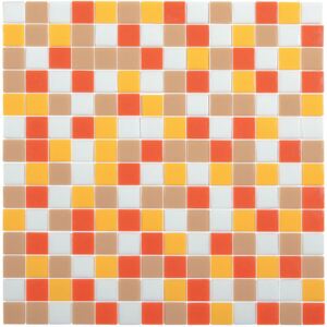 Hisbalit Obklad mozaika skleněná oranžová SEVILLA 2,5x2,5 (33,3x33,3) cm - 25SEVILLH