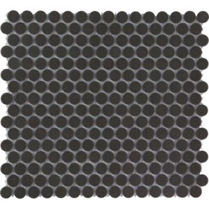 The Mosaic Factory Keramická mozaika černá Black kolečka prům. 1,9 (31,5x29,4) cm - LOP2017