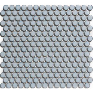The Mosaic Factory Keramická mozaika modrá Blue Grey Edge kolečka prům. 1,9 (31,5x29,4) cm - VKN450