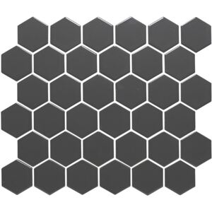 The Mosaic Factory Keramická mozaika šedá HEX5 Grey Mat hexagony 5,1x5,9 (28,1x32,5) cm - AMH13007