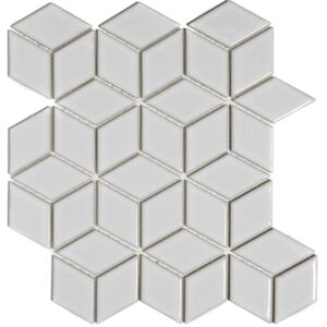 The Mosaic Factory Keramická mozaika bílá PACU White Glossy 4,8x8,1 (26,6x30,5) cm - PACU100