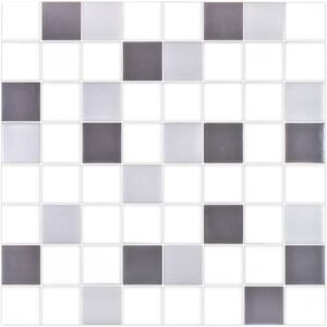 Hisbalit Obklad mozaika skleněná bílo-šedá PEKÍN 4x4 (32x32) cm - 40PEKINLH