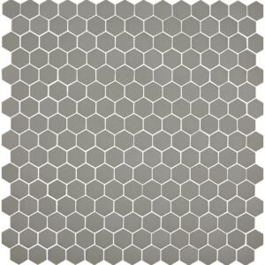 Hisbalit Obklad mozaika skleněná šedá 560 HEXAGONY hexagony 2,3x2,6 (33,3x33,3) cm - HEX560MH