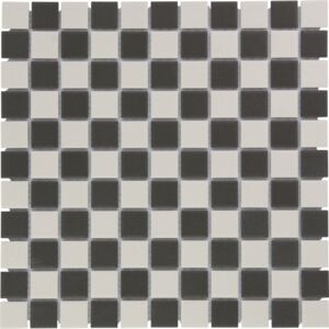 The Mosaic Factory Keramická mozaika bílo-černá MIX Chessboard 2,3x2,3 (30x30) cm - LO2310-17