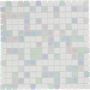 The Mosaic Factory Obklad mozaika skleněná bílá Rainbox White Pearl mix 2x2 (32,3x32,3) cm - GMPMIX10