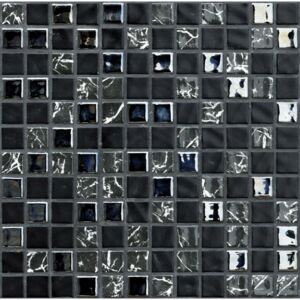 MOSAVIT Obklad mozaika skleněná černá GALAXY THORE 2,5x2,5 (31,6x31,6) cm - GALTHO